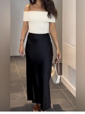 Commense maxi satin skirt